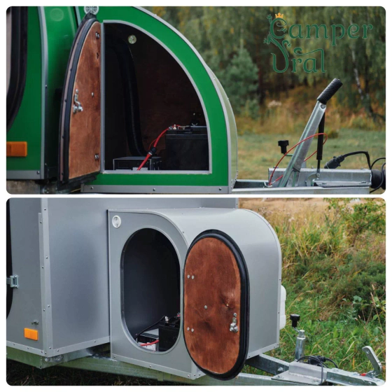 Рундук на дышло прицепа ( 1 дверь, замок) г750*ш530*в750 мм-1